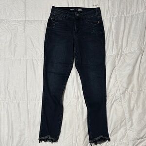 Old Navy Women's Dark Blue Frayed Hem Jeans